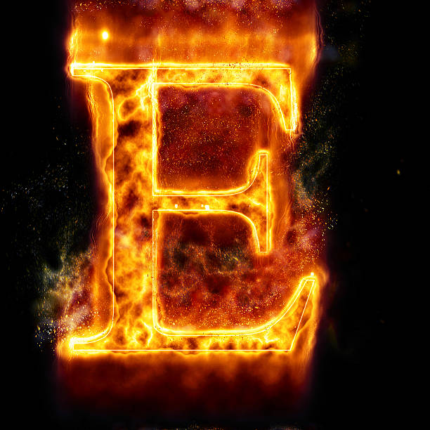Fire Letter E Fire Letter E fire letter e stock pictures, royalty-free photos & images