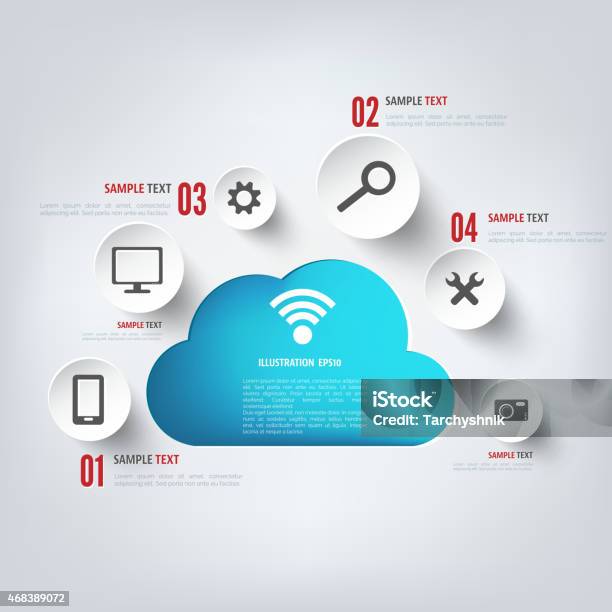 Cloud Computing Background With Web Icons Social Network Mobile App Stock Illustration - Download Image Now