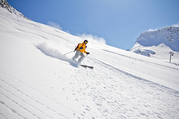 istock Skier in deep powder, extreme freeride 468389513