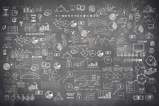 istock Blackboard chalkboard texture infographics collection hand drawn doodle sketch business 468392268