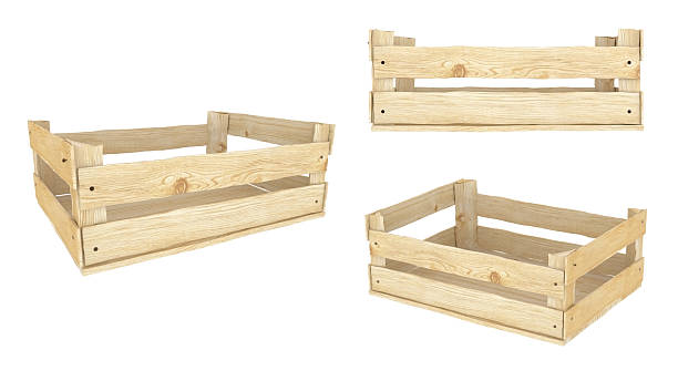 Wooden crate empty perspective and front Isolated Wooden crate empty perspective and front Isolated on White Background.Easy editable for your design. crate stock pictures, royalty-free photos & images