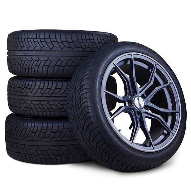 istock Four racing tires isolated 468393338