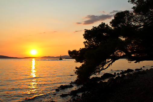 Sunset on the Adriatic Sea (Croatia).