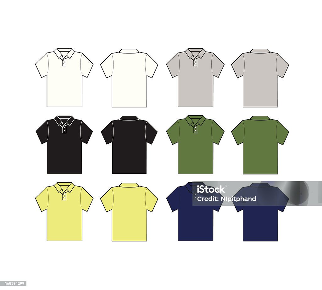 polo anteriore e il nero con colore diverso modello - arte vettoriale royalty-free di Abbigliamento