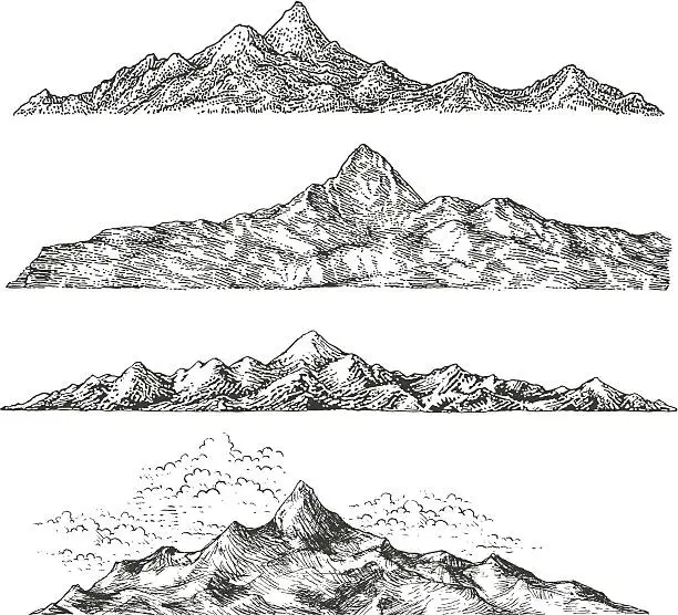 Vector illustration of Mountain Drawings