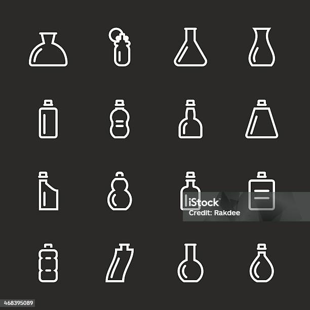 Bottle Icons Set 4 White Series Stock Illustration - Download Image Now - Alcohol - Drink, Beer - Alcohol, Beer Bottle