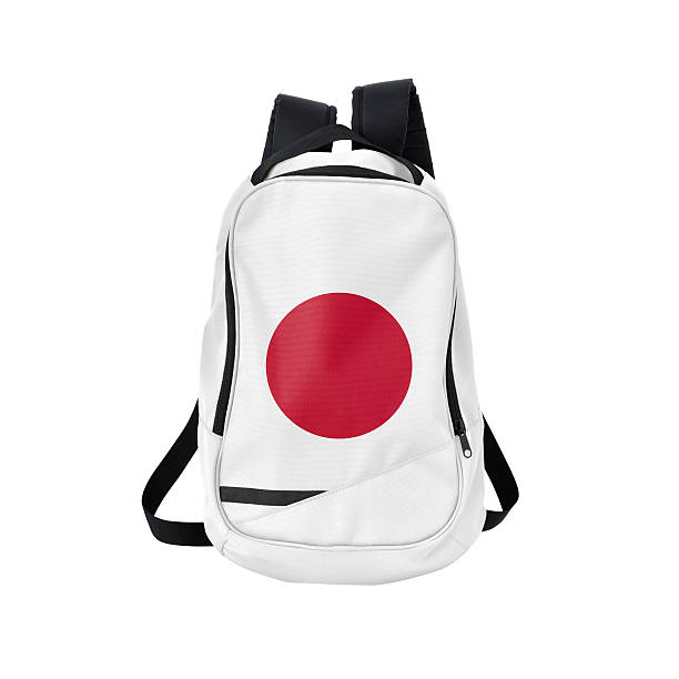 японский флаг рюкзак изолированные на белый/пути - japan flag japanese flag white стоковые фото и изображения