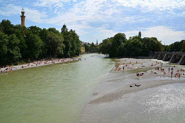 istock Summer Sunbathing at Isar beach, Munich Germany 468398416