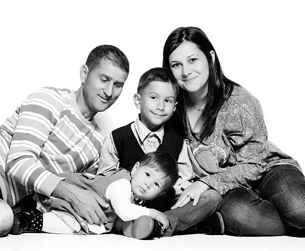 istock black and white family portrait 468398976