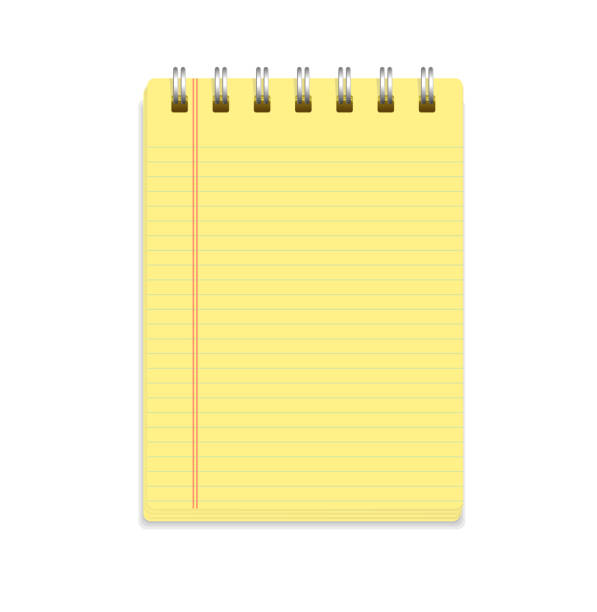 黄色ノート紙とリング - paper sheet点のイラスト素材／クリップアート素材／マンガ素材／アイコン素材