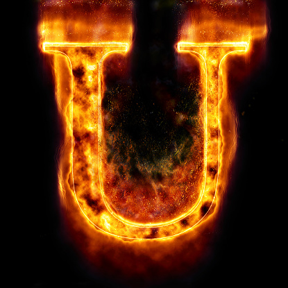 Fire Letter U Stock Photo - Download Image Now - Smoke - Physical  Structure, Typescript, 2015 - iStock
