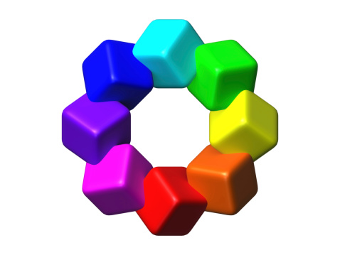 Colored cubes 3D for adv or others purpose use