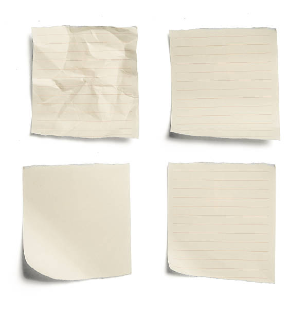 istock collection of yellow note papers on white background 468403684