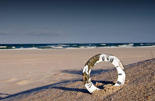 istock sea beach landscape and clock dial 468404481
