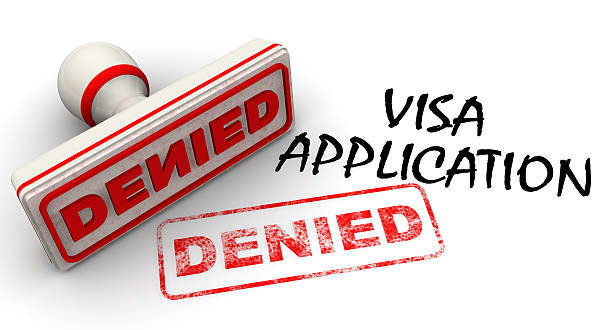 visa �заявление отклонил. печать и маркировка - designation стоковые фото и изображения