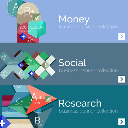 Info Banner Flat Modern Info Banner Set Stock Illustration - Download Image Now ...