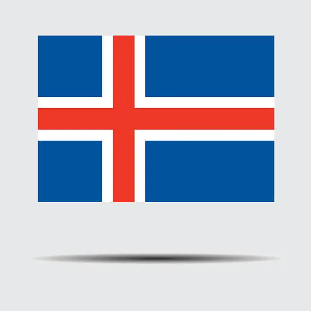 Vector illustration of National flag of Iceland
