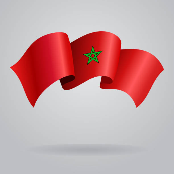 Moroccan waving Flag. Vector illustration Morocco waving Flag. Vector illustration Eps 8. moroccan flag pictures stock illustrations