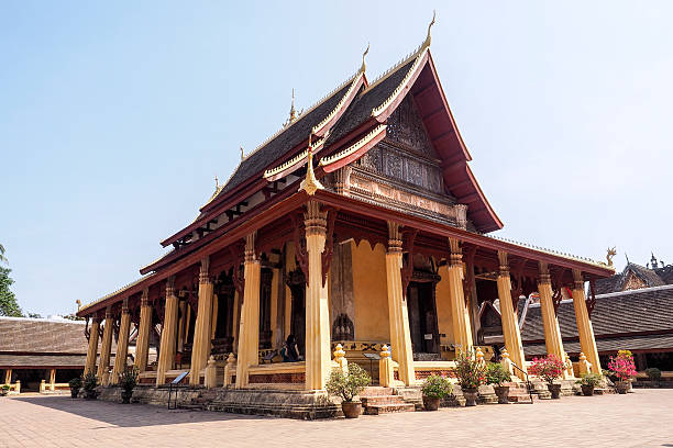 Wat Si Saket Temple in Ventiane, Laos. stock photo