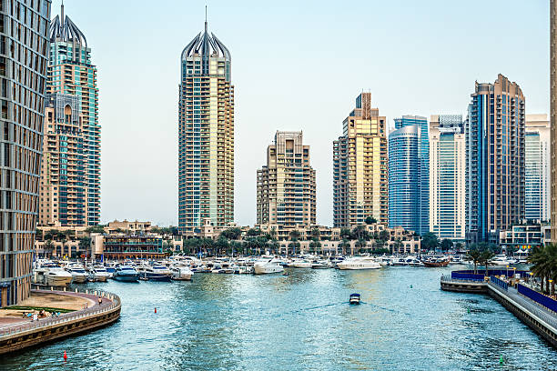 istock Dubai marina with modern skycrapers 468417382