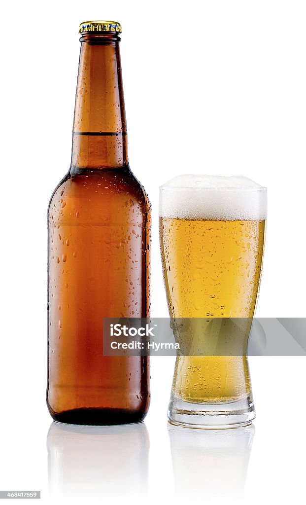 選りすぐりのボトルビールやブラウンの滴型 - ガラスのロイヤリティフリーストックフォト