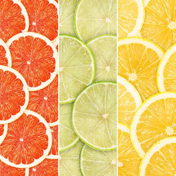 green background with citrus-fruit slices