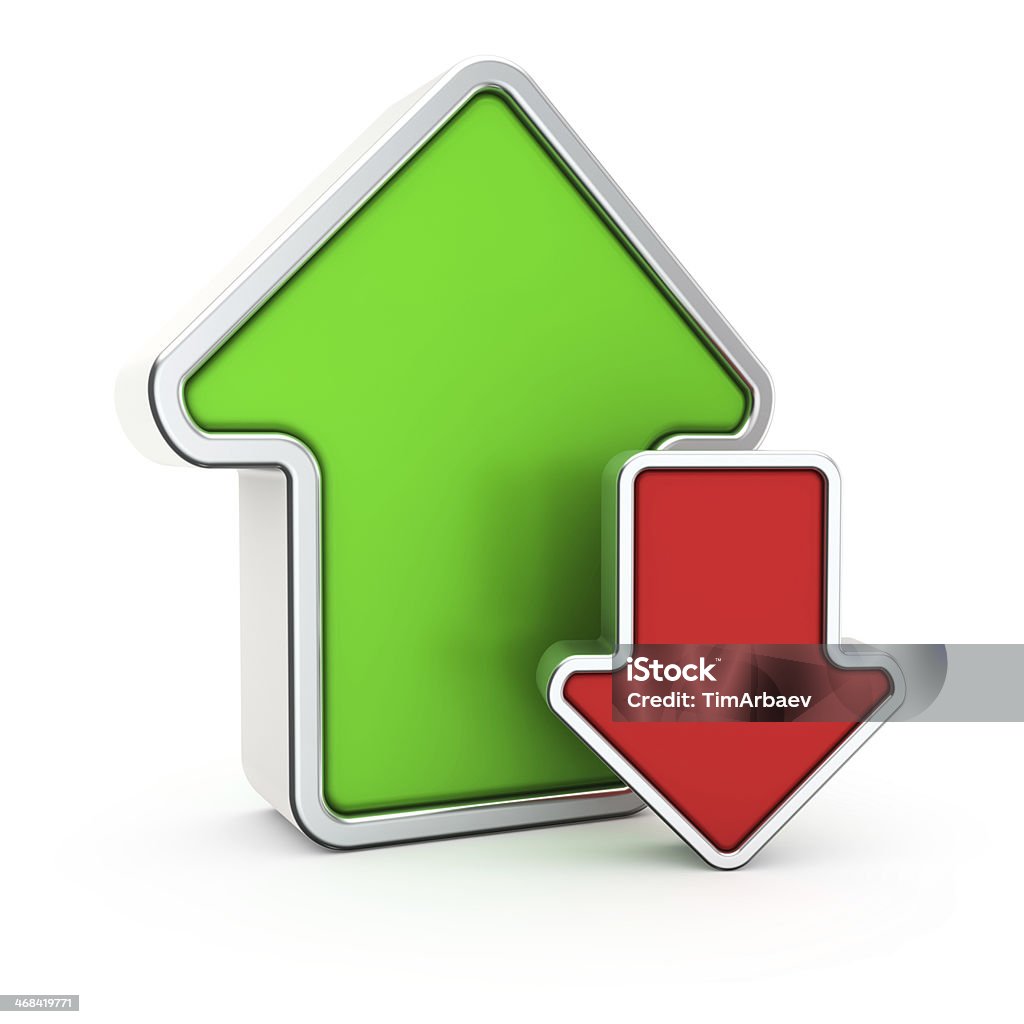 Uploading Big green arrow and small red one Arrow Symbol Stock Photo