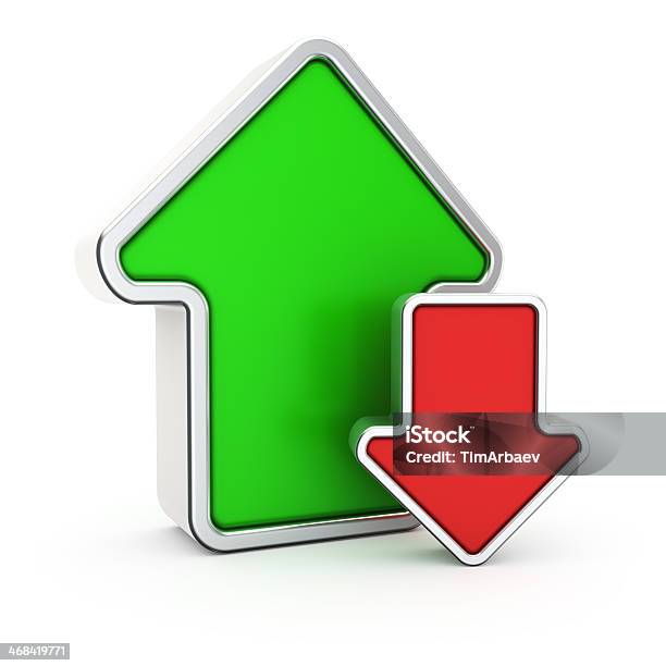 Uploading Stock Photo - Download Image Now - Arrow Symbol, Computer Graphic, Cut Out