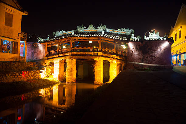 istock Old japanese bridge at night in Hoi An 468420060