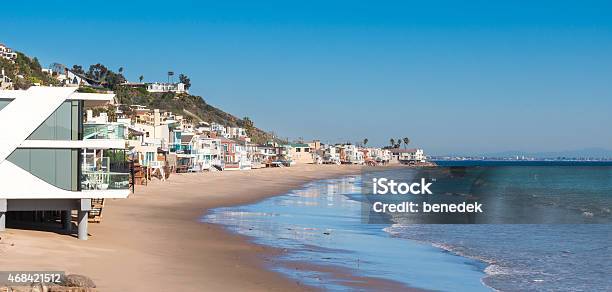 Malibu California Beach With Luxury Homes Stock Photo - Download Image Now - Malibu, California, Beach