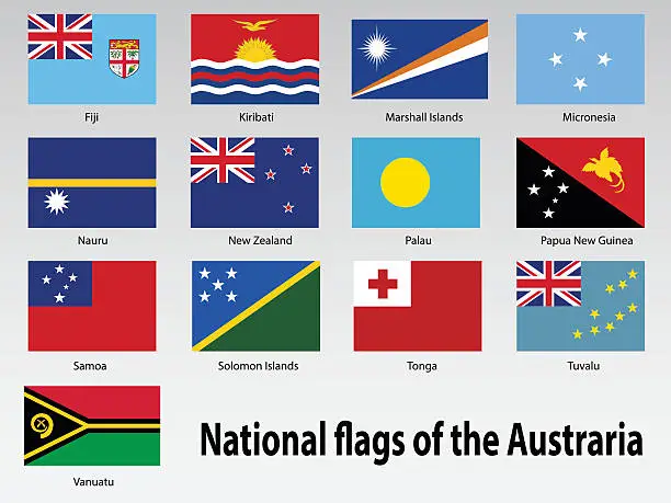 Vector illustration of National flag of the Australia