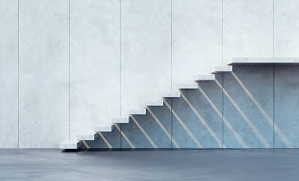 minimalism style stairs minimalism style stairs illuminated by sun staircase stock pictures, royalty-free photos & images