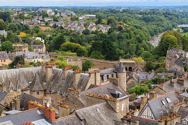 Dinan old town panoramic view, Brittany, France