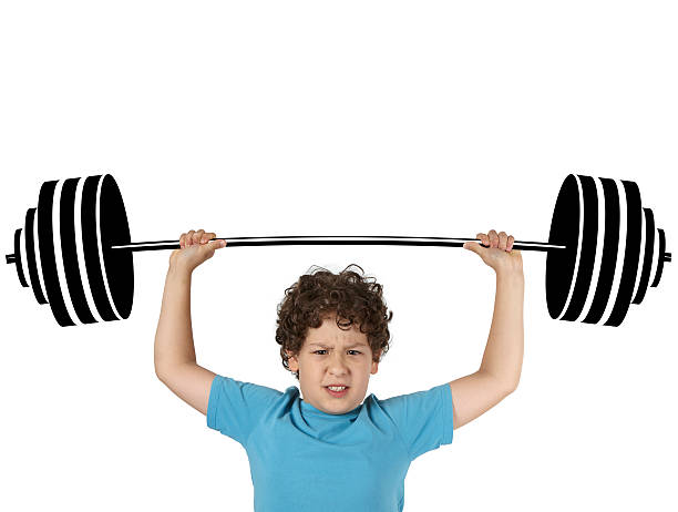 istock Child is lifting weight 468427305