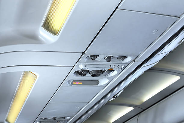 istock Fragment of   interior view in Airplane 468427731