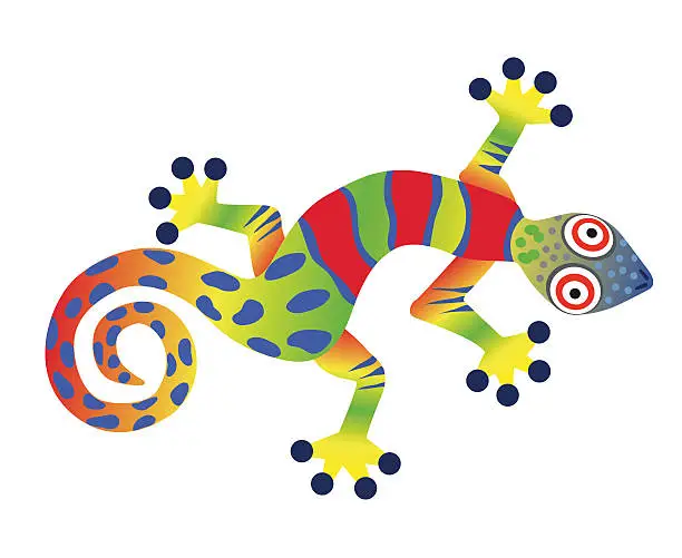 Vector illustration of Colorful gecko lizard