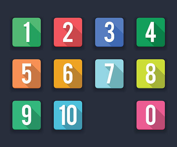 flat icons/ numbers vector art illustration