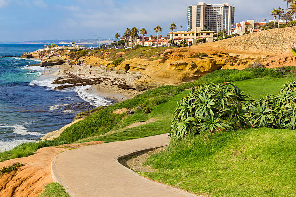 litoral de la jolla, ca (p) - la jolla cove - fotografias e filmes do acervo