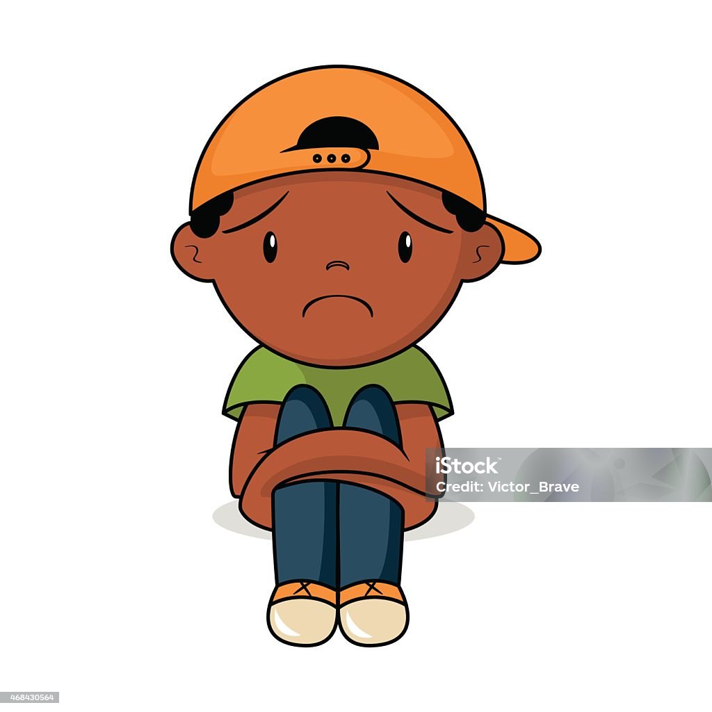 Sad Kid Vector Illustration Stock Illustration - Download Image ...