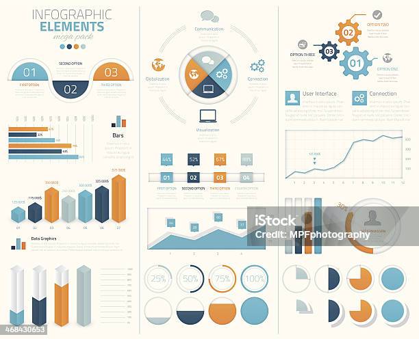 Big Infografiki Wektor Elementy Kolekcja Aby Wyświetlić Dane - Stockowe grafiki wektorowe i więcej obrazów Grafika komputerowa