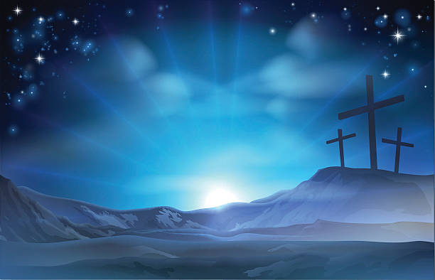 ilustraciones, imágenes clip art, dibujos animados e iconos de stock de christian pascua medio - cross cross shape religion easter
