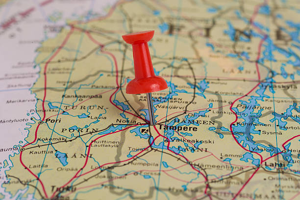 istock Tampere Marked With Red Pushpin on Finland Map 468431819