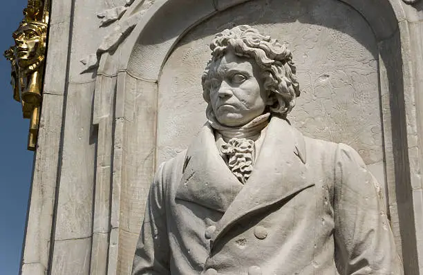 Beethoven statue as part of the monument dedicated to German composers at the Tiergarten at Berlin