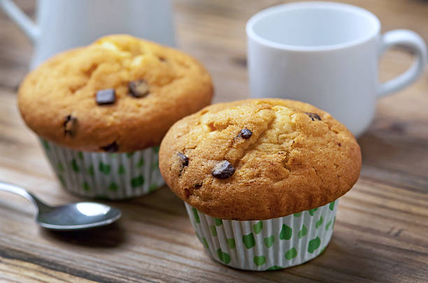istock Freshly baked muffins with chocolate drops 468434266
