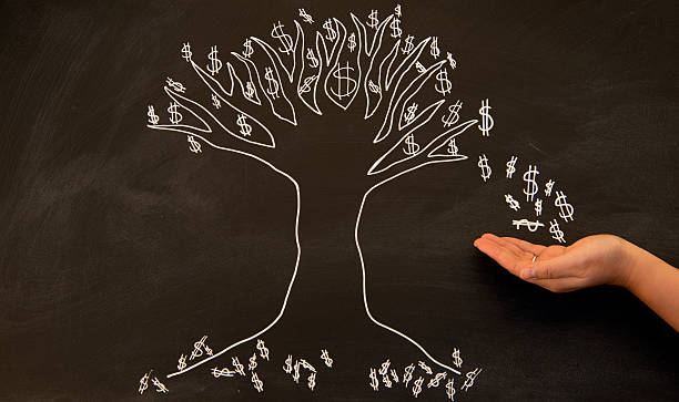 istock dollars from money tree on blackboard 468434410