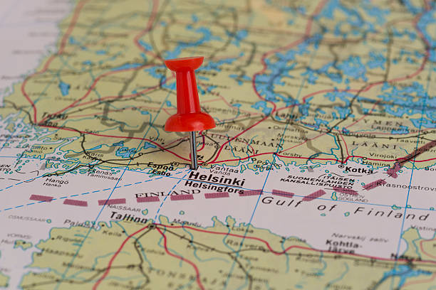 istock Helsinki Marked With Red Pushpin on Finland Map 468434629