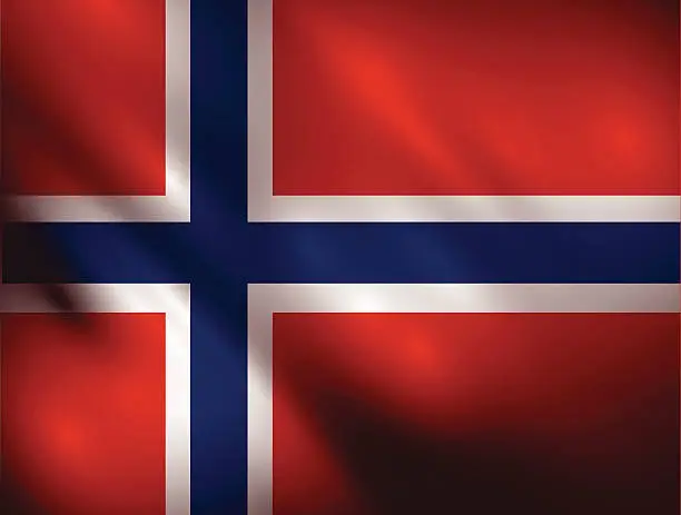 Vector illustration of Norway waving flag vector illustration