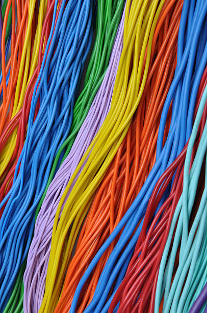 istock Colored wires in the global telecommunications networks 468436204