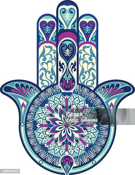 Hamsa Handdecorative Vector Hand Stock Illustration - Download Image Now - 2015, Allah, Arabic Style