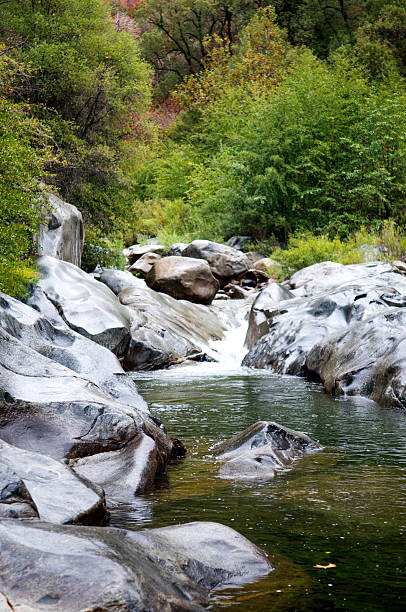 Autumn creek in Sequoia National Park, California stock photo